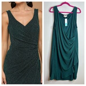 The General Good NWT 2X Elegant Green Sleeveless Dress Holiday Party Plus Size